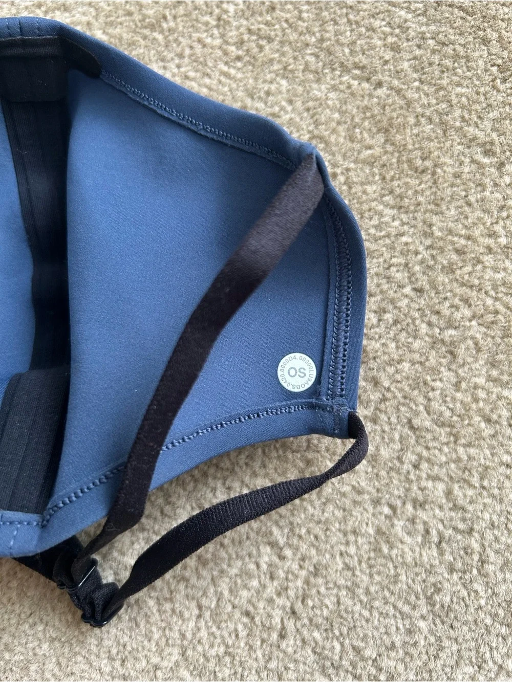 Lululemon Dusty Blue Grey Double Strap Face Mask with Adjustable Head Straps